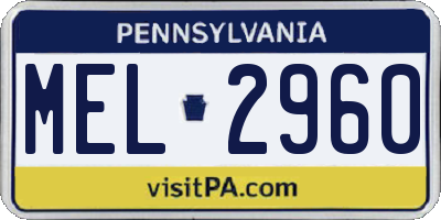 PA license plate MEL2960
