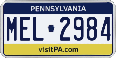 PA license plate MEL2984