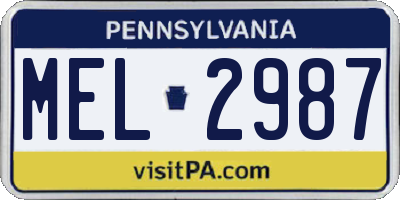 PA license plate MEL2987