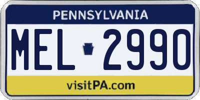 PA license plate MEL2990