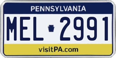 PA license plate MEL2991