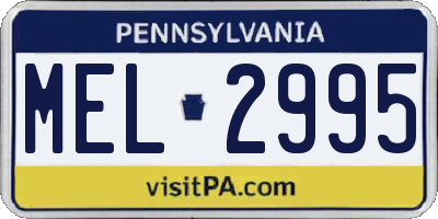 PA license plate MEL2995