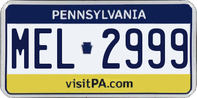 PA license plate MEL2999