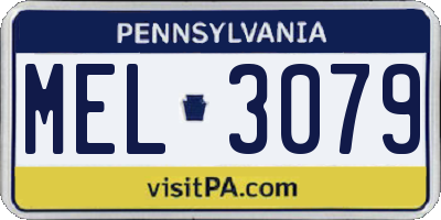 PA license plate MEL3079