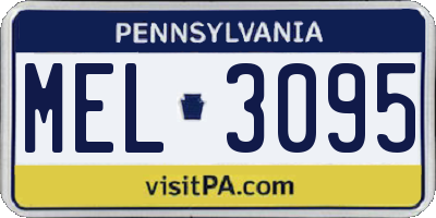 PA license plate MEL3095