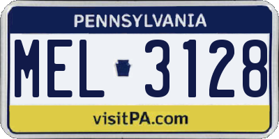 PA license plate MEL3128