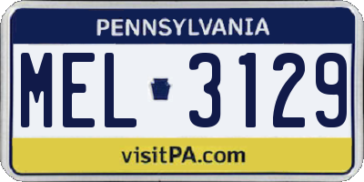PA license plate MEL3129