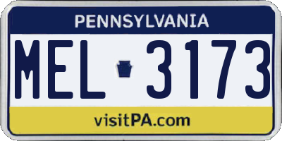 PA license plate MEL3173