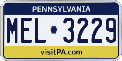 PA license plate MEL3229