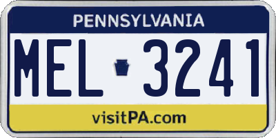 PA license plate MEL3241