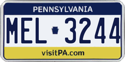 PA license plate MEL3244