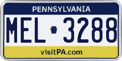 PA license plate MEL3288