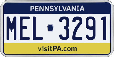 PA license plate MEL3291
