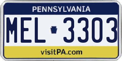 PA license plate MEL3303