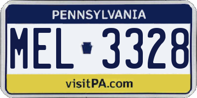 PA license plate MEL3328