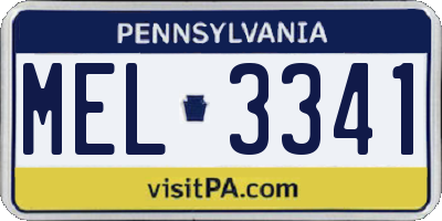 PA license plate MEL3341