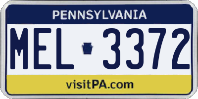 PA license plate MEL3372