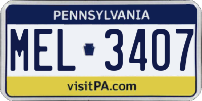 PA license plate MEL3407