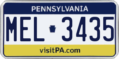 PA license plate MEL3435