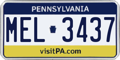 PA license plate MEL3437