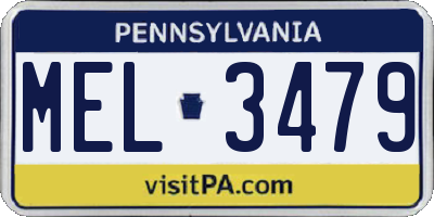 PA license plate MEL3479