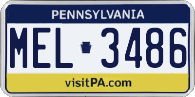 PA license plate MEL3486