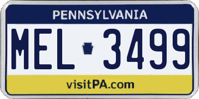 PA license plate MEL3499