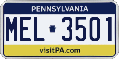 PA license plate MEL3501