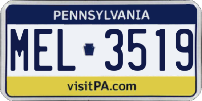 PA license plate MEL3519