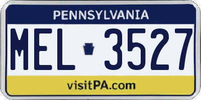 PA license plate MEL3527