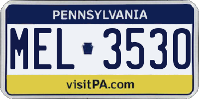 PA license plate MEL3530