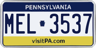 PA license plate MEL3537