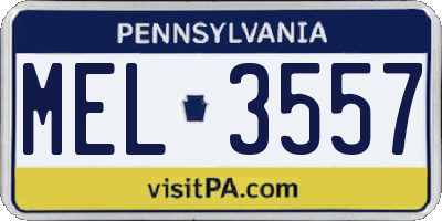 PA license plate MEL3557