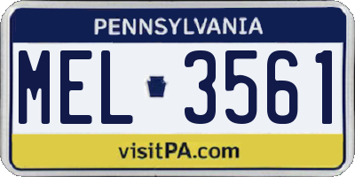 PA license plate MEL3561