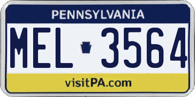 PA license plate MEL3564