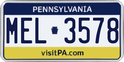 PA license plate MEL3578