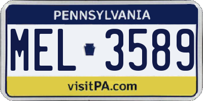 PA license plate MEL3589