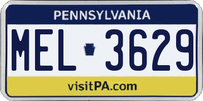 PA license plate MEL3629