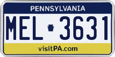 PA license plate MEL3631