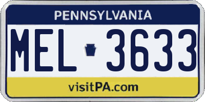 PA license plate MEL3633
