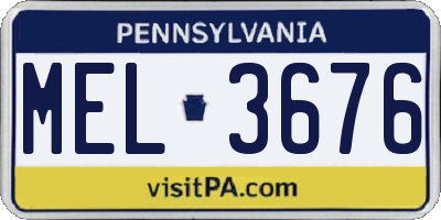 PA license plate MEL3676