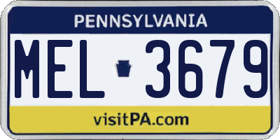 PA license plate MEL3679