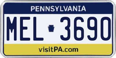 PA license plate MEL3690