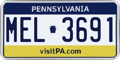 PA license plate MEL3691
