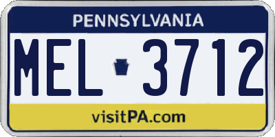 PA license plate MEL3712