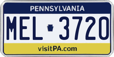 PA license plate MEL3720
