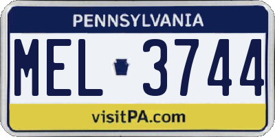 PA license plate MEL3744