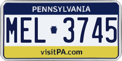 PA license plate MEL3745