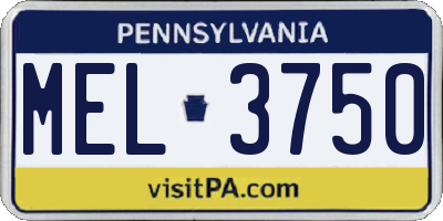 PA license plate MEL3750