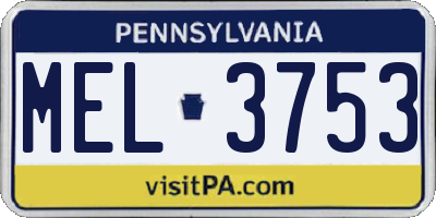PA license plate MEL3753